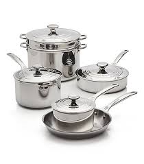 Le Creuset Signature Stainless Steel 10 Piece Cookware Set Pots And Pans Cookware Set Le Creuset Cookware