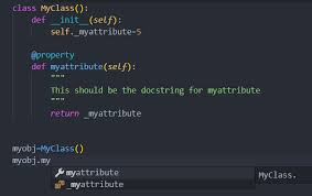 Better for short and simple docstrings. Python Property Docstrings Not Working Vscode
