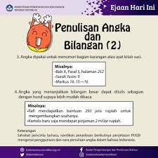 Ejaanhariini Tentang Penulisan Angka Badan Pengembangan Dan Pembinaan Bahasa Facebook