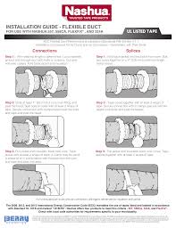 For use on ul listed flexible air duct. Nashua Tape 1427830 1415163 1415169 Installation Guide Manualzz