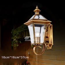 Outdoor Wall Sconce Lantern Exterior Brass Glass Decorative Lighting