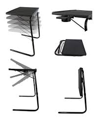 Winsome wood lucca 5 piece set tv tables with handle. Portable Tv Tray Table W Cup Holder Adjustable Folding Multipurpose Table Maid Ebay