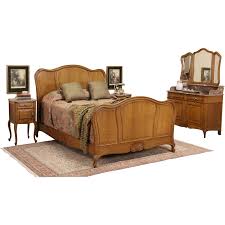 Country French Oak 1900 Antique Double Size 4 Pc Bedroom Set Marble Tops French Oak Bedroom Set Bedroom Sets