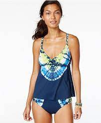 Lucky Brand Placed Print Racerback Tankini Top Hipster Bikini Bottom Swimwear Women Macy S Racerback Tankini Tankini Hipster Bikini
