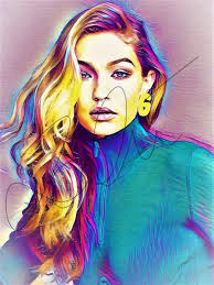 Gigi Hadid Abstract Print Gigi Abstract1 Abstracto Dibujos Galerias