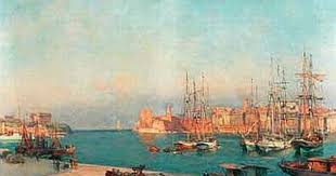 Joseph Garibaldi Peintre Francais 1863 1941 Le Port De Marseille Huile Sur Toile Signee En Bas A Droite 65 X 92 Cm Port De Marseille Peintre Marseille