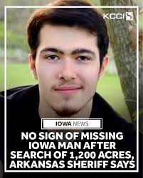 Search crews have covered more than 1,200 acres in Arkansas, but there's  still no sign of missing Iowa man Nicholas Collins. Authorities are  expanding efforts with aerial support. Read the full story: