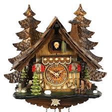 The Little Chalet With The Singled Roof Nestles Among The Big Pine Trees Picture Windows With Shutters And Kuckucksuhren Uhr Schwarzwald