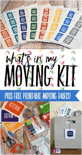 What S In My Moving Kit Free Printable Moving Labels With Images Moving Kit Printable Moving Labels Moving Hacks Packing