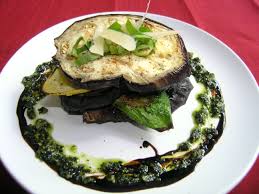 Grilled Eggplant Napoleons With Portobello Mushrooms Zucchini Yellow Squash And Pesto Vegetarian Recipes Healthy Recipes Recipes