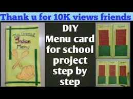 Download the menu and print on any type of card paper. How To Make Menu Card For School Project Step By Step Diy Menu Card Handmade Menu Card By Ramya Youtube
