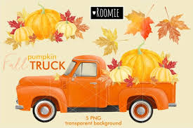 Download Fall Vintage Pumpkin Truck Png Watercolor Clipart Retro Car 972520 Illustrations Design Bundles
