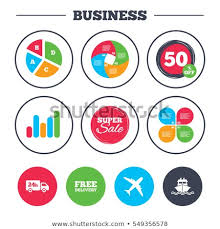 business pie chart growth graph cargo stock illustration