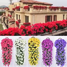 Every flower hanging is so beautiful that it seems like it is really a difficult craft and should try something easy but in contrast. Buy Online Diy Colorful Artificial Silk Violet Ivy Hang Flower For Garland Wall Hanging Plant Wedding Home Party Garden Balcony Decoration Alitools