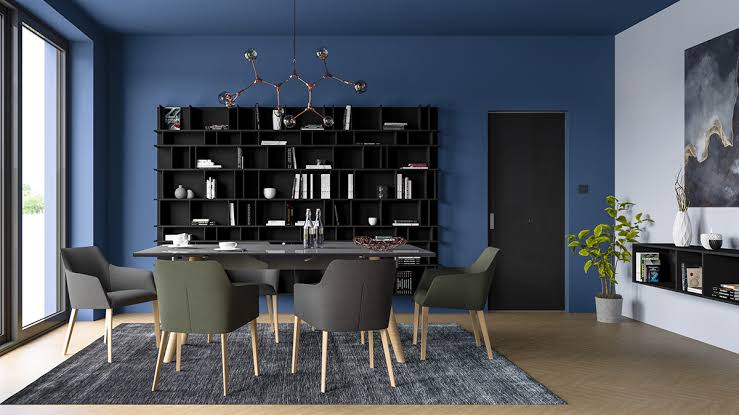 Image result for navy blue interior"