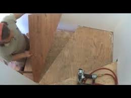 Winder Stairs Installing The First Laminate Stair Tread Winder Stairs Laminate Stairs Stair Treds