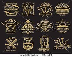 Maybe you would like to learn more about one of these? Stock Vector Old Golden Barbershop Vector Emblems And Labels Vintage Male Haircut Signs Illustration Diseno De Barberia Logos Para Barberia Barberia
