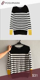 Black And Yellow Sweater Zara Knit Oversized Black White Yellow Sweater Yellow Sweater Sweaters Zara
