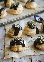 Pistachio Chocolate Profiteroles Cream Puff Recipe Cream Puffs Profiteroles Recipe