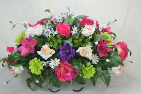 Shop for quality silk flower arrangements and silk centerpieces such as orchids, hydrangeas, magnolias, lilies, roses, succulents, daisies, and more! No S0132 Beautiful Spring Cemetery Arrangement Headstone Saddle Grave Tombstone Funeral Flower Arrangements Cemetery Flowers Spring Flower Arrangements