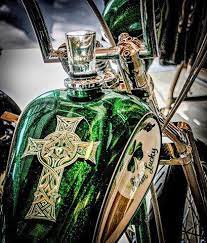 Custom Bike With And Amazing Celtic Cross Custom Paint Motorcycle Motorcycle Painting Motorcycle Paint Jobs