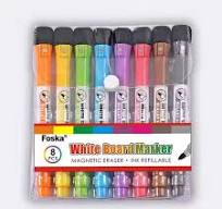 Foska Magnetic Whiteboard Marker Pen -set of 8