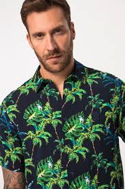 Koszula, rękaw 1/2, wiskoza, roślinny nadruk, kołnierzyk kent, do rozmiaru  8XL