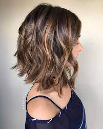 A cinnamon and caramel bob is a rustic combination sure to stand out in every season. Choppy Bob Caramel Highlights Long Bob Haircuts Long Bob Hairstyles For Thick Hair Long Bob Hairstyles