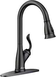 Spring matte black kitchen faucet pull down chrome single cold wall mounted kitchen taps 360 rotation dual function sprayer taps. Appaso Black Kitchen Faucet With Pull Down Sprayer Single Handle Stainless Steel High Arc Kitchen Sink Faucet With Pull Out Sprayer Deck Plate Matte Black Amazon Com