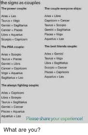 But when it comes to friendship, aries and cancer are surprisingly wonderful for each other. The Signs As Couples The Power Couple The Couple Everyone Ships Aries Leo Taurus Virgo Gemini Sagittarius Cancer Pisces Libra Aquarius Scorpio Capriconn Aries Libra Capricorn Cancer Taurus Scorpio Gemini
