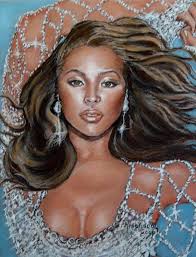 Beyonce made with color pencils and pastels