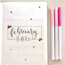 February Cover Page Materials Staedtler Pigment Liner Crayola Supertips Tombow F Bullet Journal Print Bullet Journal Christmas Bullet Journal Banner