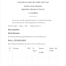 Tải mẫu hợp đồng thanh lý tài sản cố định mới nhất hiện nay