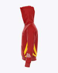 Download Hoodie Mockup With Ribbing Left Side View In Apparel Mockups On Yellow Images Object Mockups