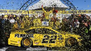 After leading 142 laps at atlanta last week and finishing 12th, he's also hungry for a win. Nascar Joey Logano Edges Penske Teammate Brad Keselowski At Las Vegas