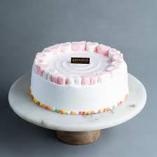 A Fluffy Vanilla Sponge Cake Decorated With Love Shaped Marshmallows And Sprinkles Let Your Loved One Birthday Cake Delivery Cool Birthday Cakes Cake Delivery