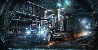 Gray And Black Train Illustration Cyberpunk Trucks Kenworth Futuristic Futuristic City Artwork Vehicle Science Fiction Train Illustration Trucks Kenworth