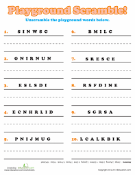 Playground Word Scramble Weather Words Christmas Word Scramble Christmas Worksheets