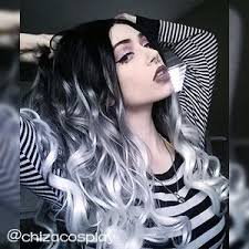 The granny hair trend is winning a lot of ground lately. Wavy Black Grey White Ombre Lace Front Synthetic Wig Lf781 Wig Is Fashion