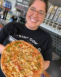 Homemade pizza with Hawaiian barbecue sauce