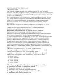 Departemen permukiman dan prasarana wilayah (2002), banjir dapat didefinisikan sebagai aliran yang relatif tinggi dan tidak tertampung lagi oleh alur sungai atau saluran. Kumpulan Soal Teks Eksplanasi Jawaban