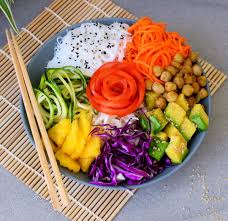 Vegan Buddha Bowl With Roasted Chickpeas Rice Noodles And Avocado Plant Based And Gluten Free Vegan Buddha Bowl Veggie Bowl Healthy Bowls Recipes