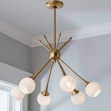 Modern 4/6 lights bubble glass semi flush mount ceiling light in black/white. Mid Century Modern Mobile Chandelier 6 Light Shades Of Light