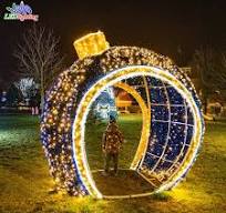 Outdoor Christmas Decoration Light Ball Circle 3D Arch Motif Light