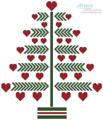 Heart Christmas Tree Printed Cross Stitch Chart