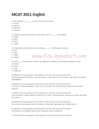 English Paper Mcat 2011 Educational Blog Mcat English Paper English