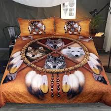 Important Note No Stuffing Inside The Duvet Cover Not Include Any Comforter Or Filling You Can Put Your Own Comf Wolf Dreamcatcher Bedding Set Duvet Covers