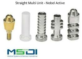 Details About Straight Multi Unit Abutment Set Nobel Active Dental Implants Conical Implant