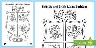 The three lions is the coat of arms of england. British And Irish Lions Emblem Colouring Page Teacher Made