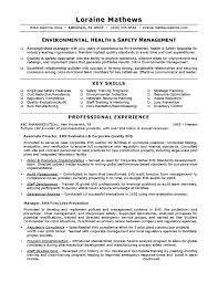 Environmental Health Safety Sample Resume Environmental Health And Safety Sample Resume Job Resume